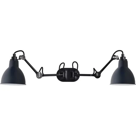 Lampe Gras No 204 Double væglampe, sort/blå