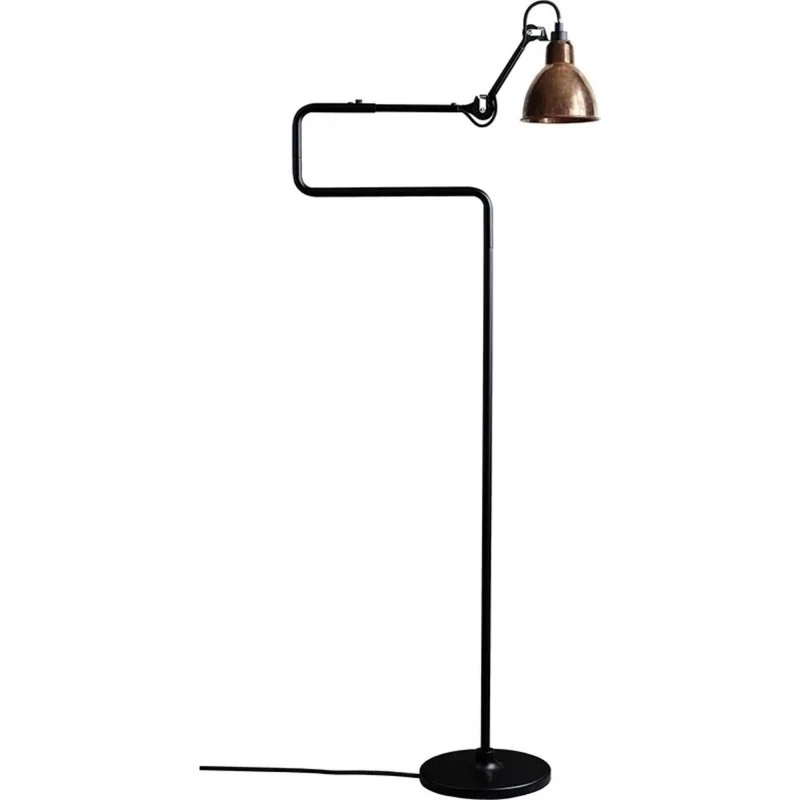 Gras N411 Gulvlampe - Mat Sort & Kobber