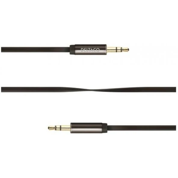 Deltaco 3,5 mm lydkabel, han–han 1 m, sort