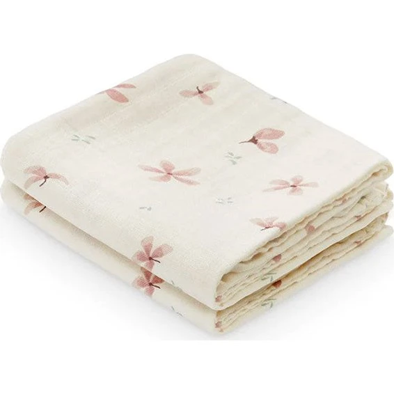 Cam Cam 2-pak muslin stofbleer, Windflower Creme