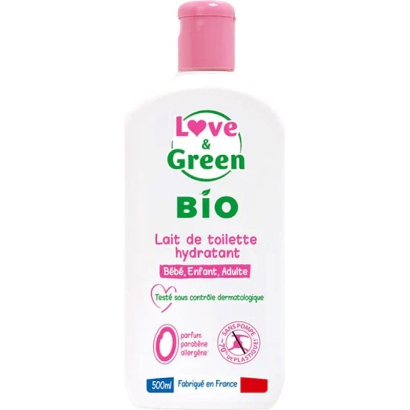 Love&Green Lait de Toilette Hydratant BIO 500 ml