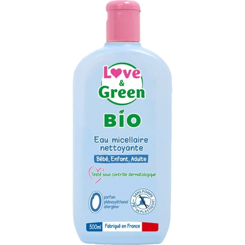 Love&Green Organic Micellar Cleansing Water 500ml til sensitiv hud