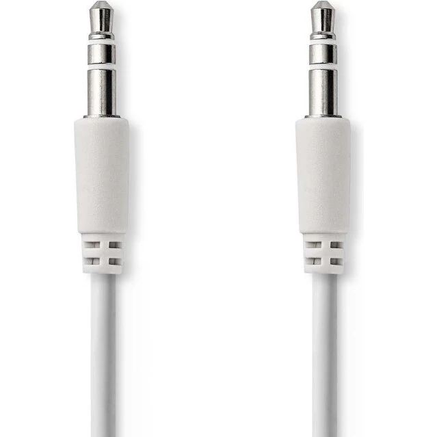 Nedis 3,5 mm stereojack-kabel 1,00 m – hvid, nikkelbelagt