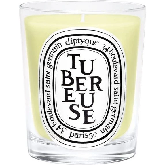 Diptyque Tubereuse Candela 600 g - Duftlys i rød porcelæn