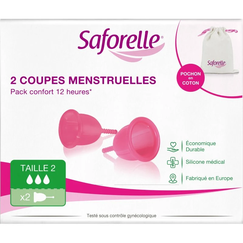 Saforelle Menstruationskop 2 stk. + opbevaringstaske