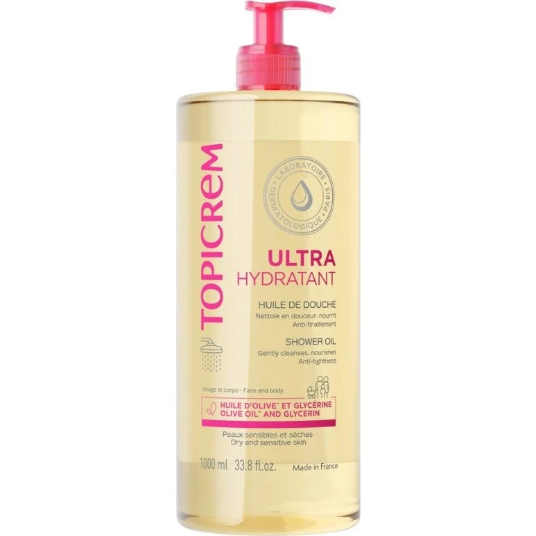 Topicrem Ultra-fugtgivende bruseolie 1L
