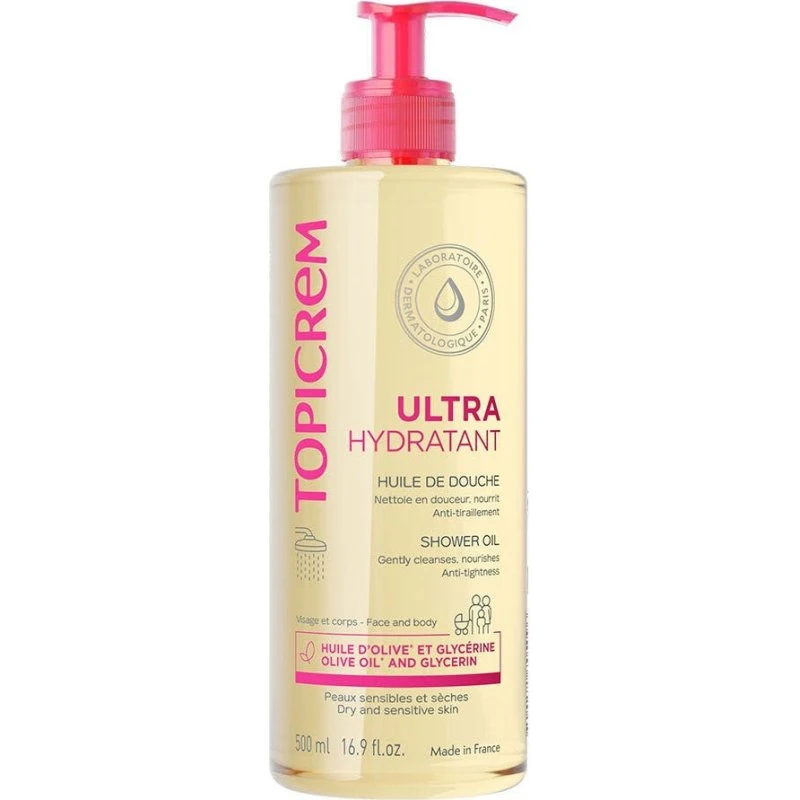Topicrem Ultra-fugtgivende bruseolie 500ml