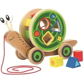 Hape Nestable Snegl i træ, 5 dele – 12 m+ (30×18,6×11 cm)