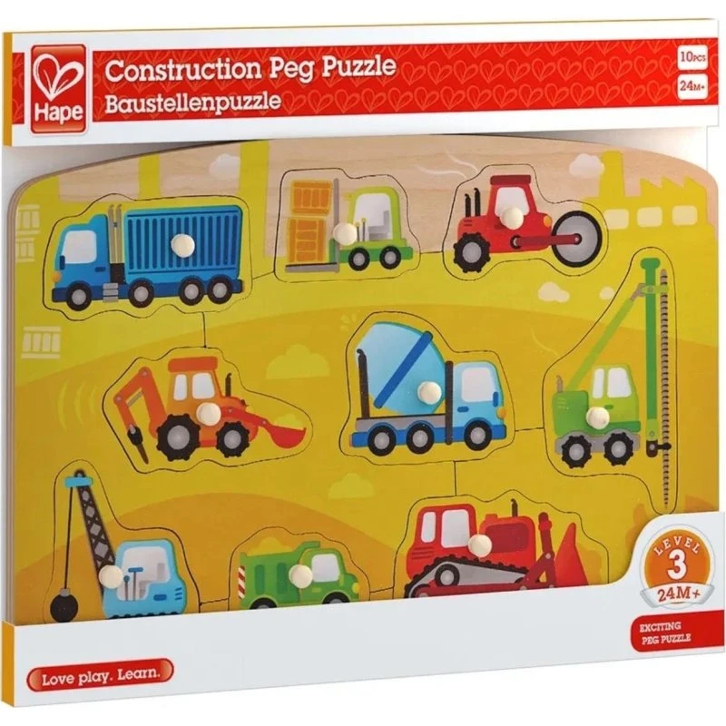 Hape Byggeplads Puslespil - 9 brikker (18+ mdr)
