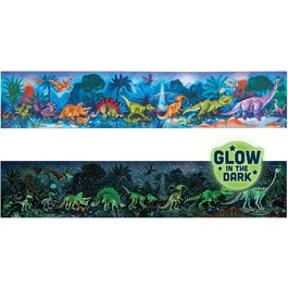 Hape Gulvpuslespil 200 brikker – Dinosaurer, 150×30 cm (glow)