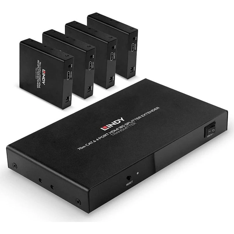 LINDY HDMI Splitter Extender 4-port 4K60 Cat.6 70m