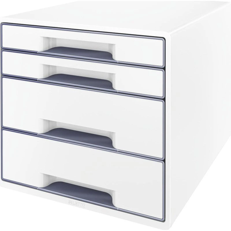 Leitz Desk Cube WOW 4-skuffer Hvid/Grå