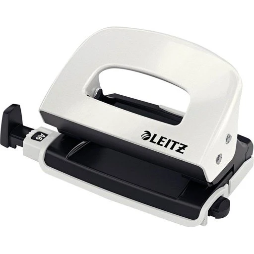 Leitz WOW Mini Hulapparat, 2-huls, 10 ark, Hvid