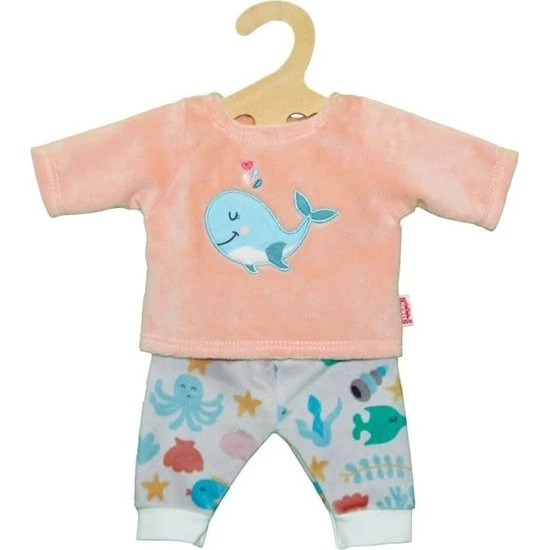 Heless Dukkepyjamas med Hval - Pink & Koral (35-45 cm)