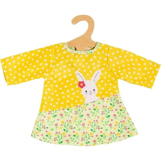 Heless Bunny Lou Dukketøj - Gul Tunika med Blomster & Striber