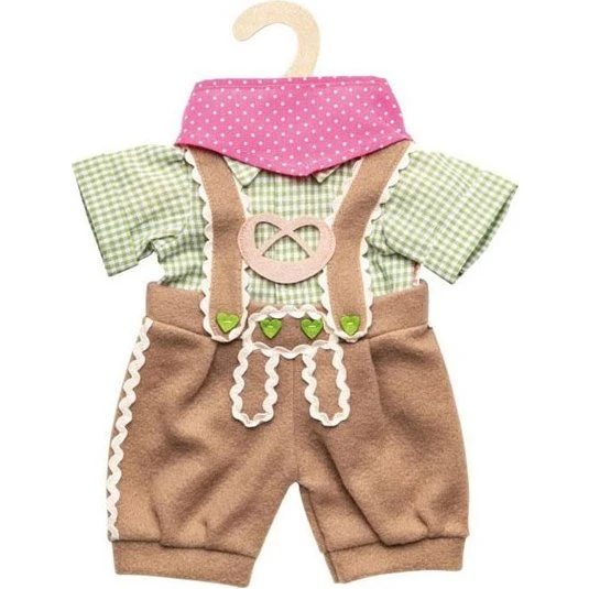 Heless Lederhosen sæt med skjorte og tørklæde til dukker (35-45 cm)