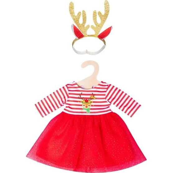 Heless Reindeer Rudi julekjole med rensdyrhårbånd (28-35 cm)
