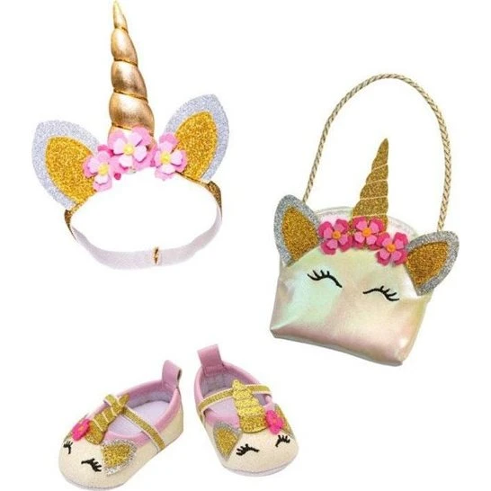 Heless Glitter Unicorn Dukketilbehørssæt 38-45 cm