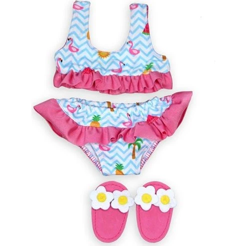 Heless Dolls Bikini med Slippers Flamingo (28-35 cm)