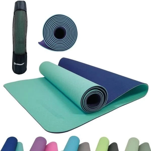 Schildkröt Yogamåtte 180x61 cm - 4 mm - Grøn/Blå m. taske