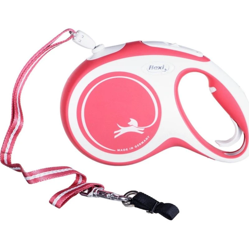 Flexi New Comfort Flexline hundesnor, 8m, rød (M, max 20kg)