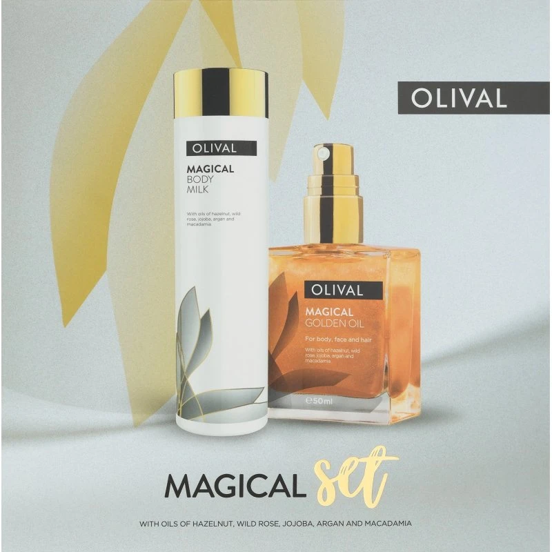 Olival Magisk Gavesæt: Kropsmælk 200ml & Glitterolie 50ml
