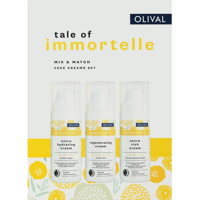 Olival Immortelle Gavepakke - 3 stk. ansigtscremer (3 x 50 ml)
