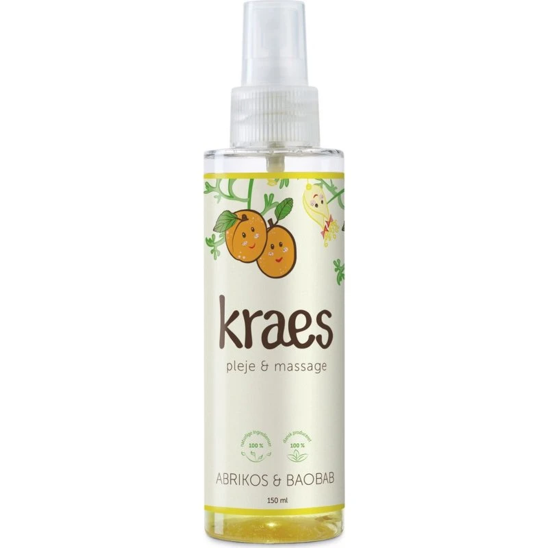 KRAES Pleje & Massage Olie 150 ml – Abrikos & Baobab