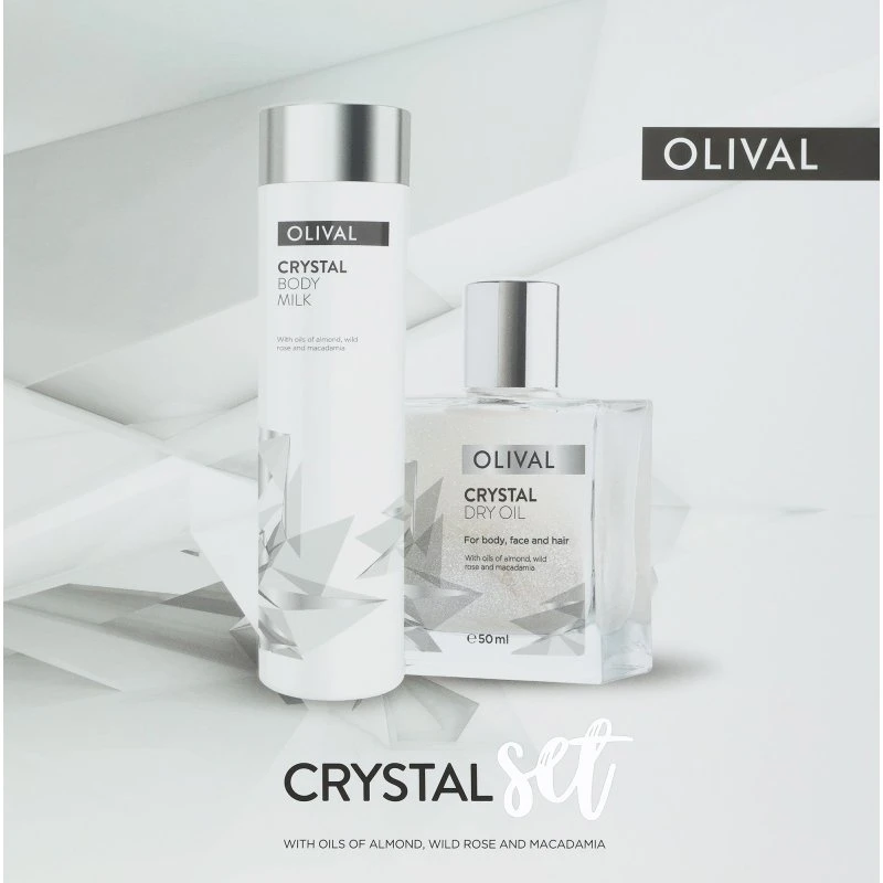 Olival Krystal Gavesæt: Kropsmælk 200 ml & Glitterolie 50 ml