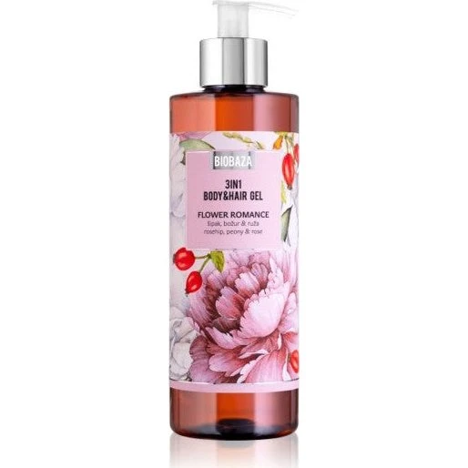 BIOBAZA 3i1 Flower Romance Shampoo, Balsam & Shower Gel 400 ml