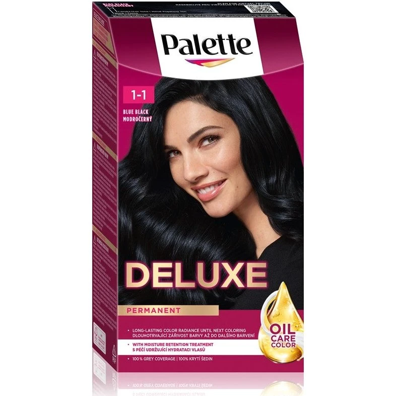 Schwarzkopf Palette Deluxe Permanent Hårfarve 1-1 909 Blå Sort