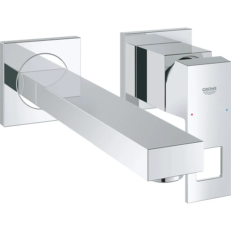 GROHE Eurocube 2-huls vægmonteret armatur, 231mm tud, krom