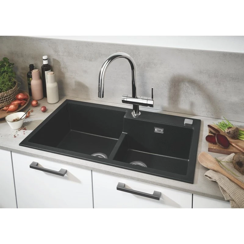 GROHE Minta køkkenarmatur med C-tud og dual spray i krom