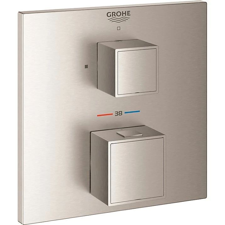 GROHE Grohtherm Cube termostatarmatur 158x158mm Supersteel