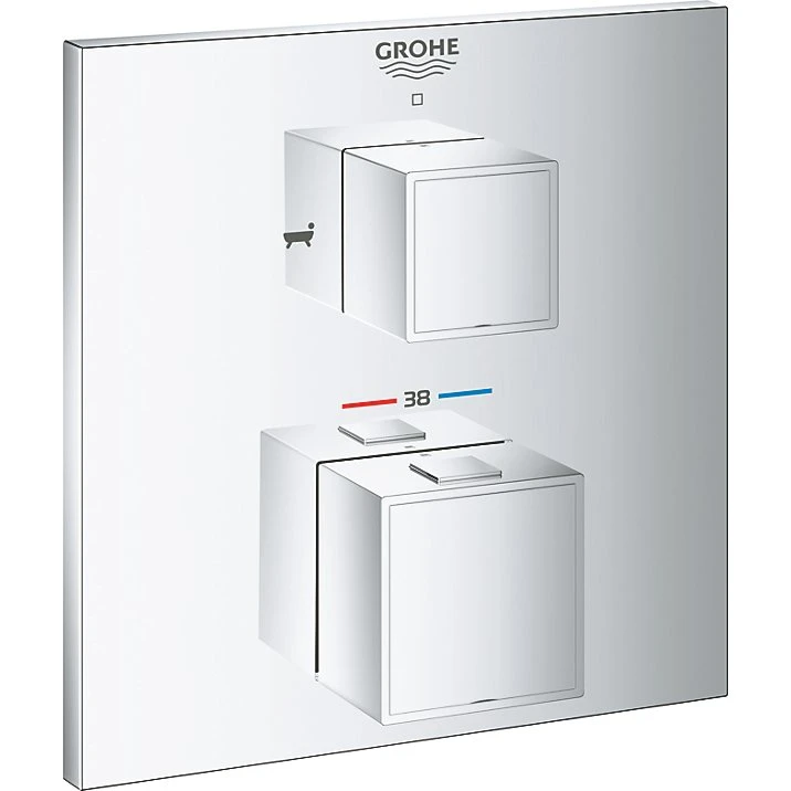 GROHE Grohtherm Cube termostatisk forplade til badekar & brus, krom