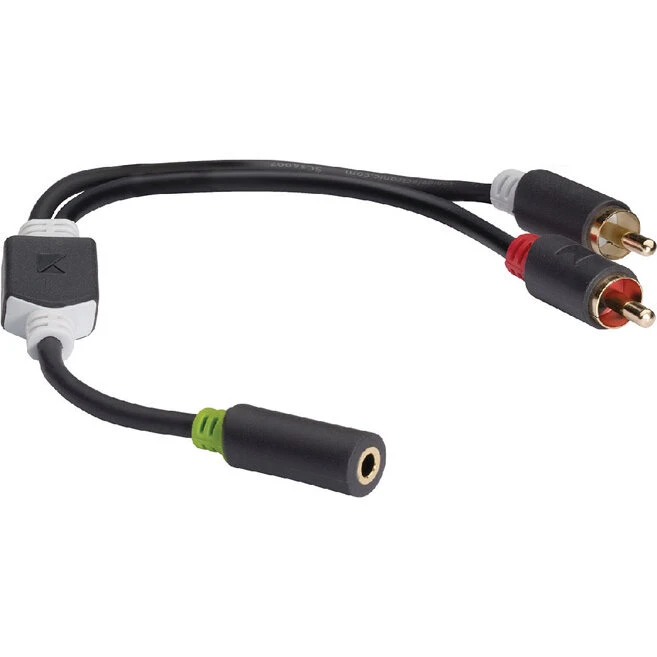 Nedis stereokabel 2x RCA han → 3,5 mm hun, 0,2 m, guldbelagt