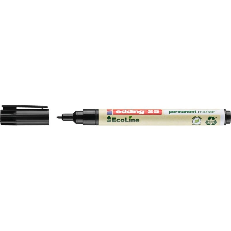 Edding 25 EcoLine Permanent Markør - Sort - 1mm