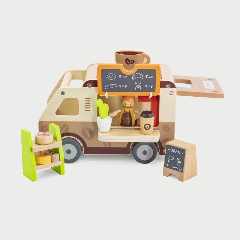VIGA 44689 Træ foodtruck-café (mobil kaffevogn)