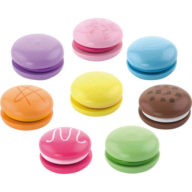 VIGA Træmacarons 8 stk., 4,5 cm – velcro trælegemad