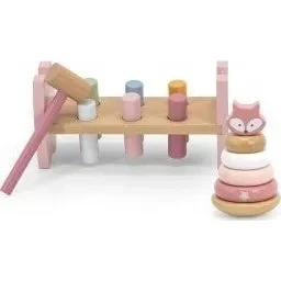 Viga PolarB træpyramide med hammer - Ræv (Montessori)