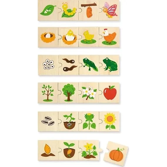 Viga 51609 Puslespil 'How to Grow' – 6 træbrikker