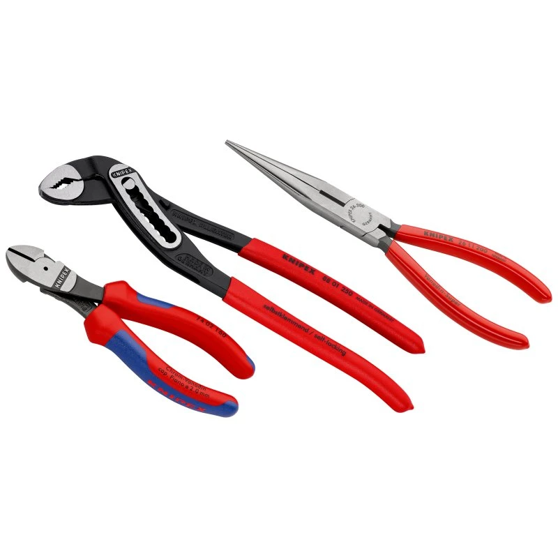 KNIPEX Tangsæt med vandpumpetang, bidetang og spidstang, 3 stk.
