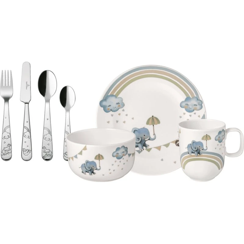 Villeroy & Boch Elephant børneservice og bestik, 7 dele