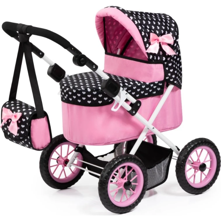 Bayer Trendy Dukkevogn Pink/Sort med Pusletaske