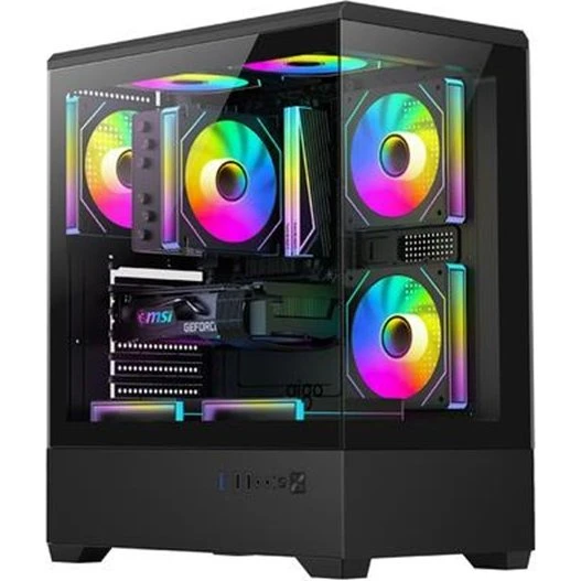 Darkflash C365 Mid Tower Kabinet med 5 blæsere - Sort