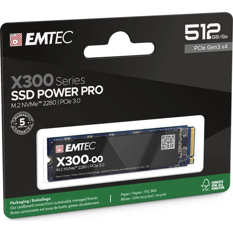 Emtec Power Pro X300 512GB M.2 NVMe SSD PCIe 3.0 x4
