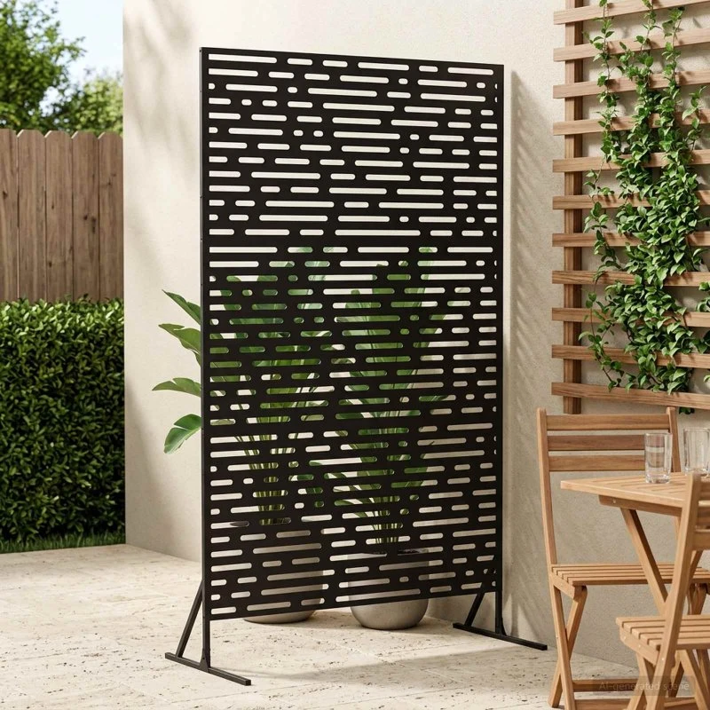vidaXL Privatlivsskærm 100 x 50 x 180 cm i sort stål