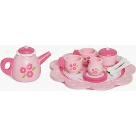 VIGA 44543 Tesæt Pink Flower i træ