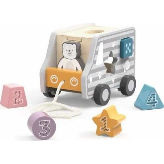 Viga PolarB 44041 Autko 2‑i‑1 trækbil med puttekasse