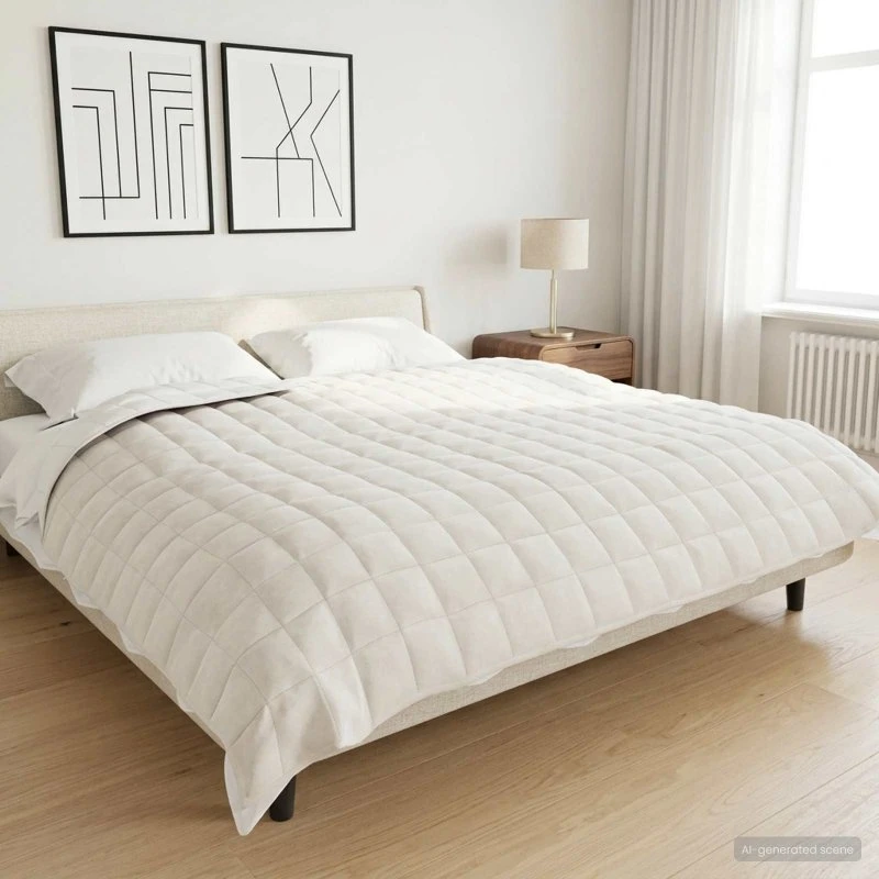 vidaXL Vægtet tæppe Hvid 200 x 200 cm 13 kg 100% Bomuld
